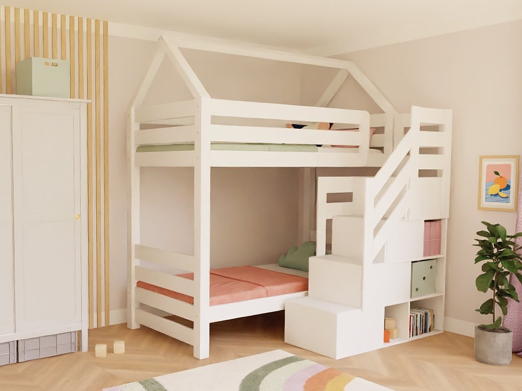 Stapelbed ALPY huisbed met opbergtrap 90x200 cm – afbeelding 5