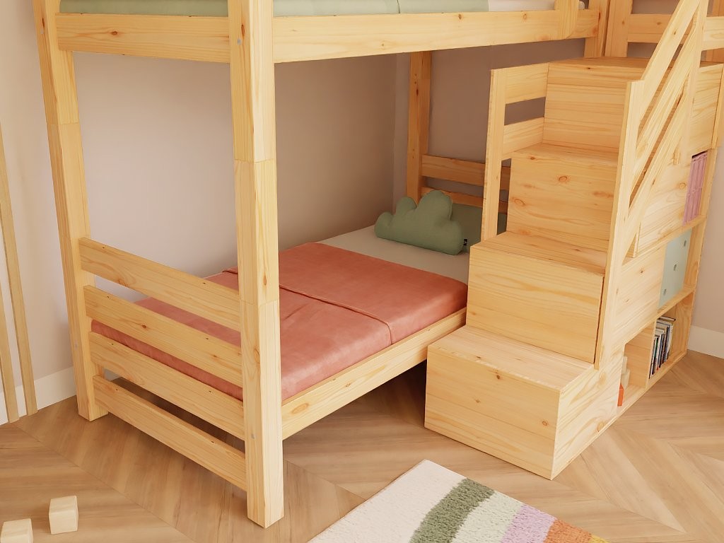 Stapelbed ALPY huisbed met opbergtrap 90x200 cm – afbeelding 7
