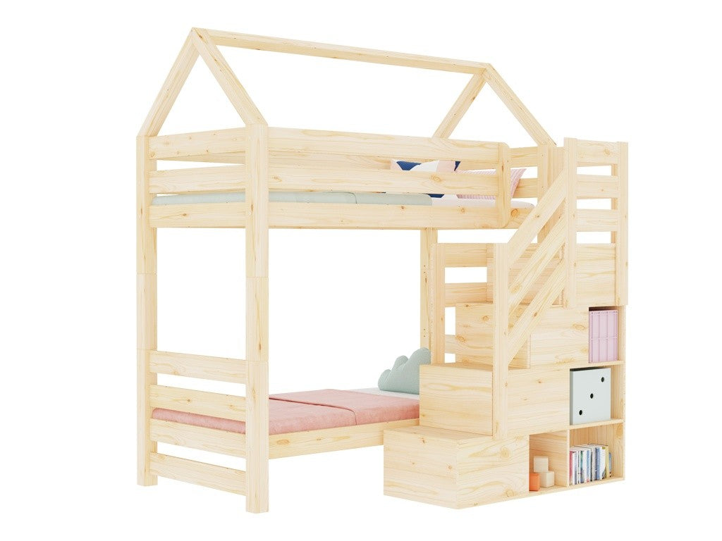 Stapelbed ALPY huisbed met opbergtrap 90x200 cm – afbeelding 9