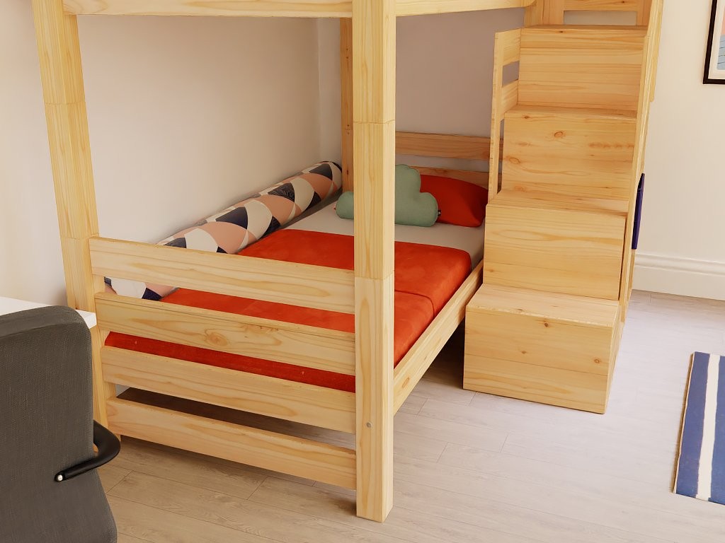 Stapelbed ATLAS met opbergtrap 90x200 cm – afbeelding 6