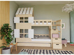Stapelbed COTTAGE met half dak en opbergtrap 90x200 cm – afbeelding 2