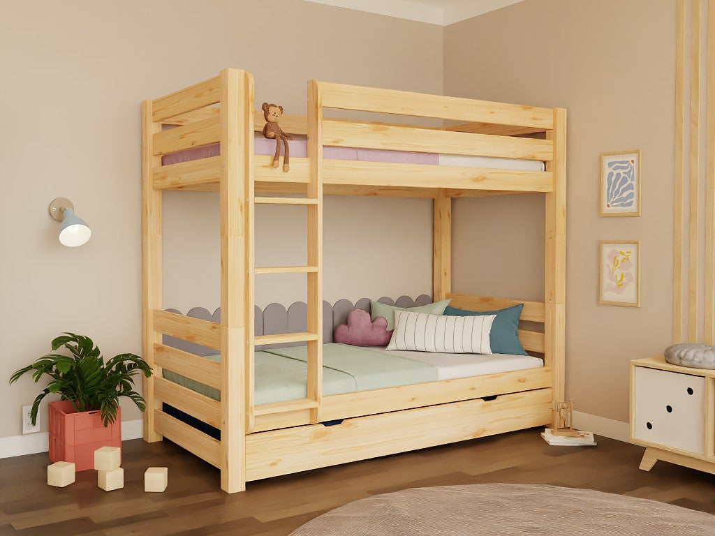 Stapelbed Atlas met ladder 90x200 naturel – afbeelding 2