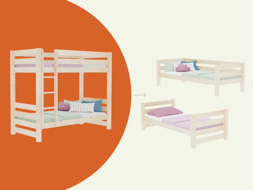 Stapelbed Atlas met ladder 90x200 naturel – afbeelding 9