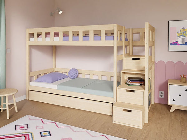 Stapelbed Plotty met Opbergtrap 90x200