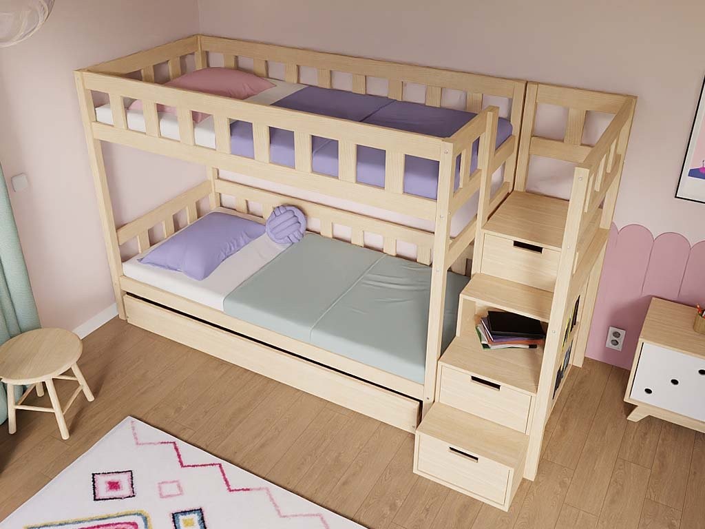 Stapelbed PLOTTY met opbergtrap 90x200 cm – afbeelding 6