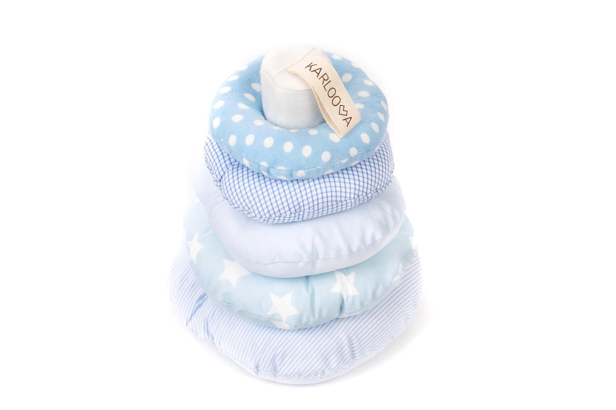 Stapeltoren baby met rammelende en knisperende ringen – afbeelding 2