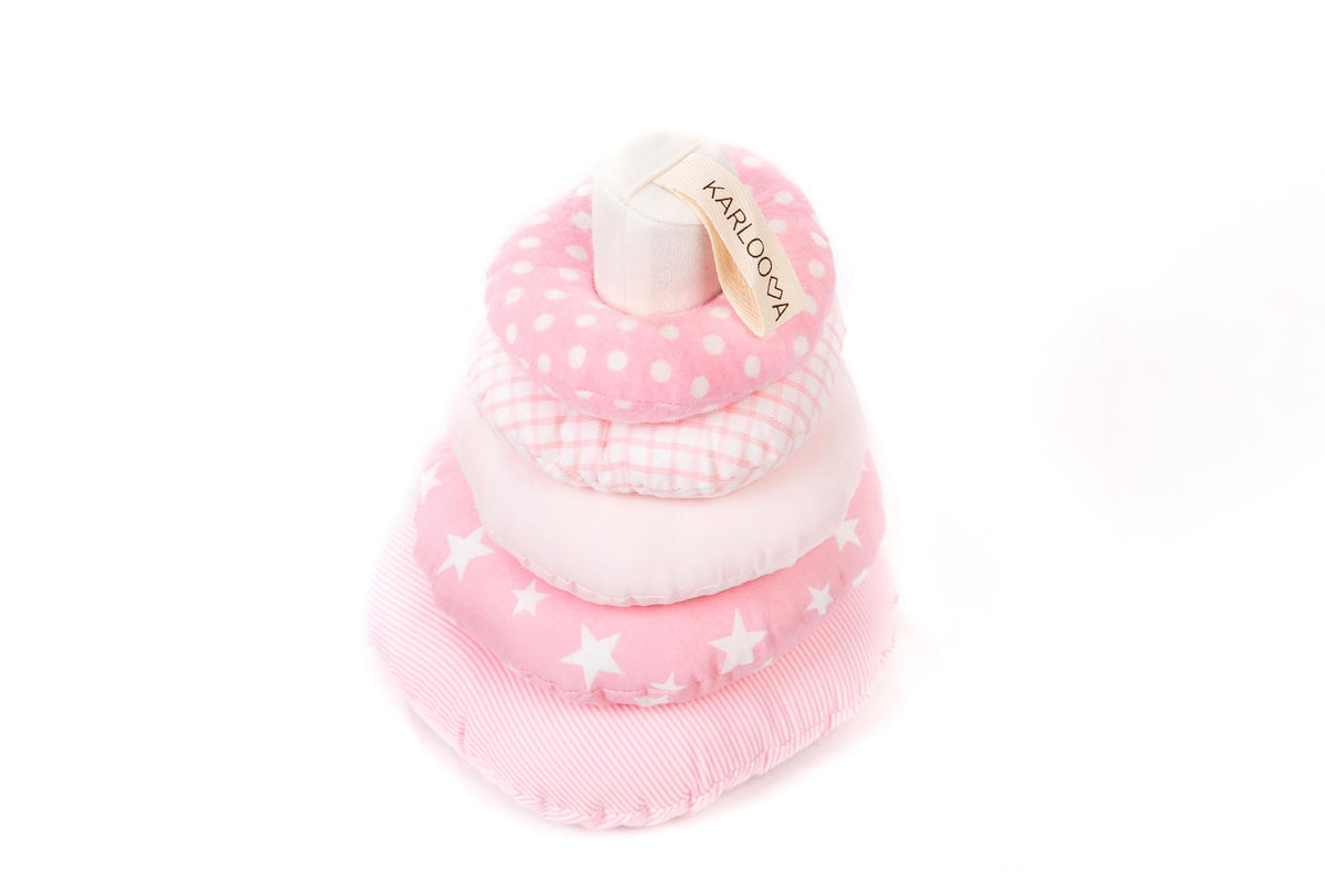 Stapeltoren baby met rammelende en knisperende ringen – afbeelding 3