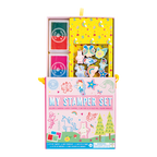 Stempelset regenboogfee met houten stempels en inktkussens – afbeelding 3