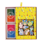 Stempelset regenboogfee met houten stempels en inktkussens – afbeelding 4