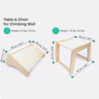 Tafel en stoel voor het leg&go klimrek met Zweedse wand – afbeelding 2