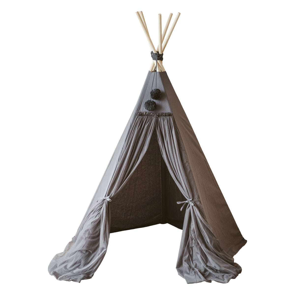 Tipi tent fairy grijs met tule