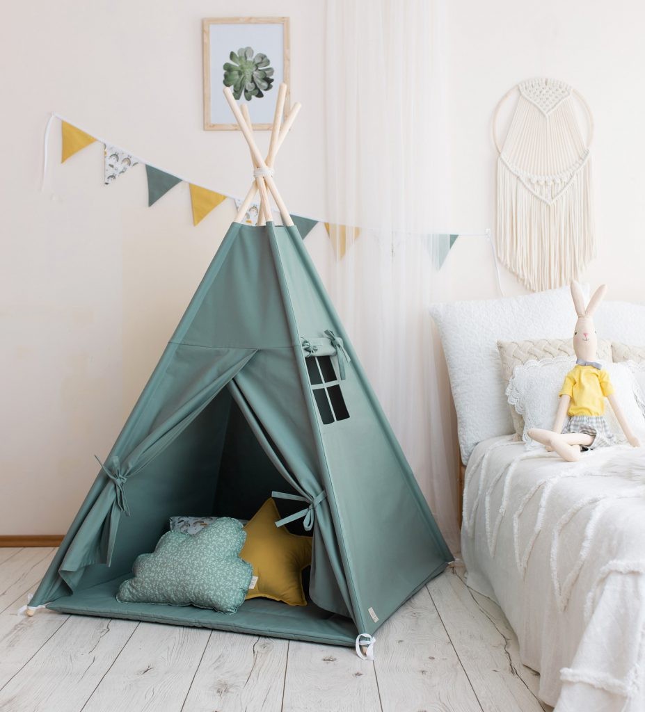 Tipi tent kind saliegroen – afbeelding 2