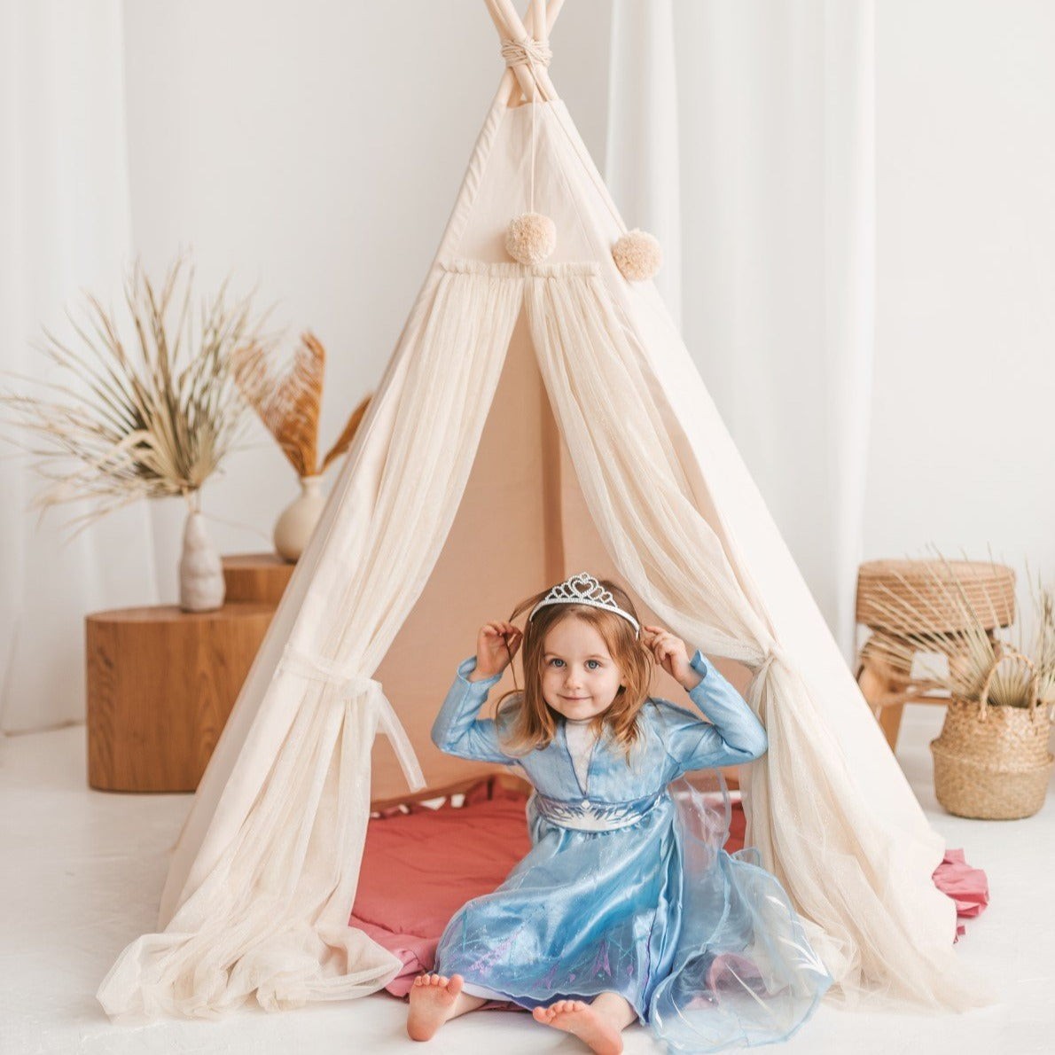 Tipi tent fairy ecru met tule – afbeelding 2