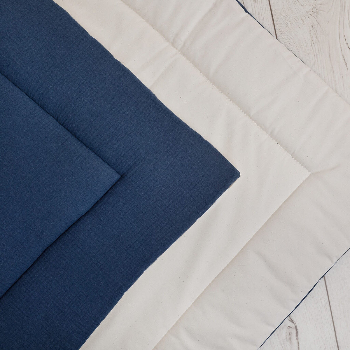 Tipi tent kind beige met donkerblauw – afbeelding 5