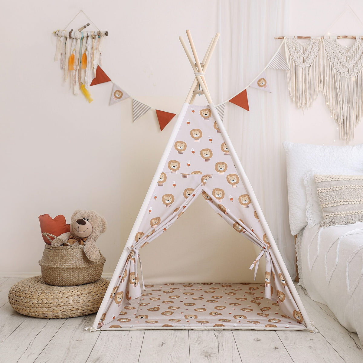 Tipi tent kind met leeuwtjesprint