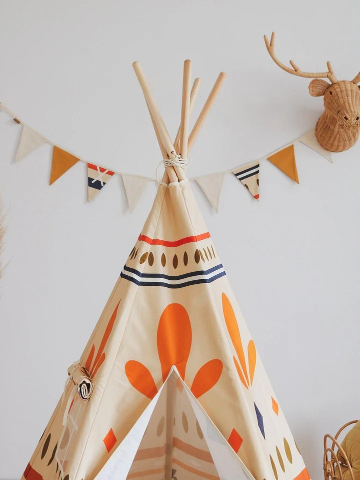 Tipi Tent Native Vibe met Mat – afbeelding 9