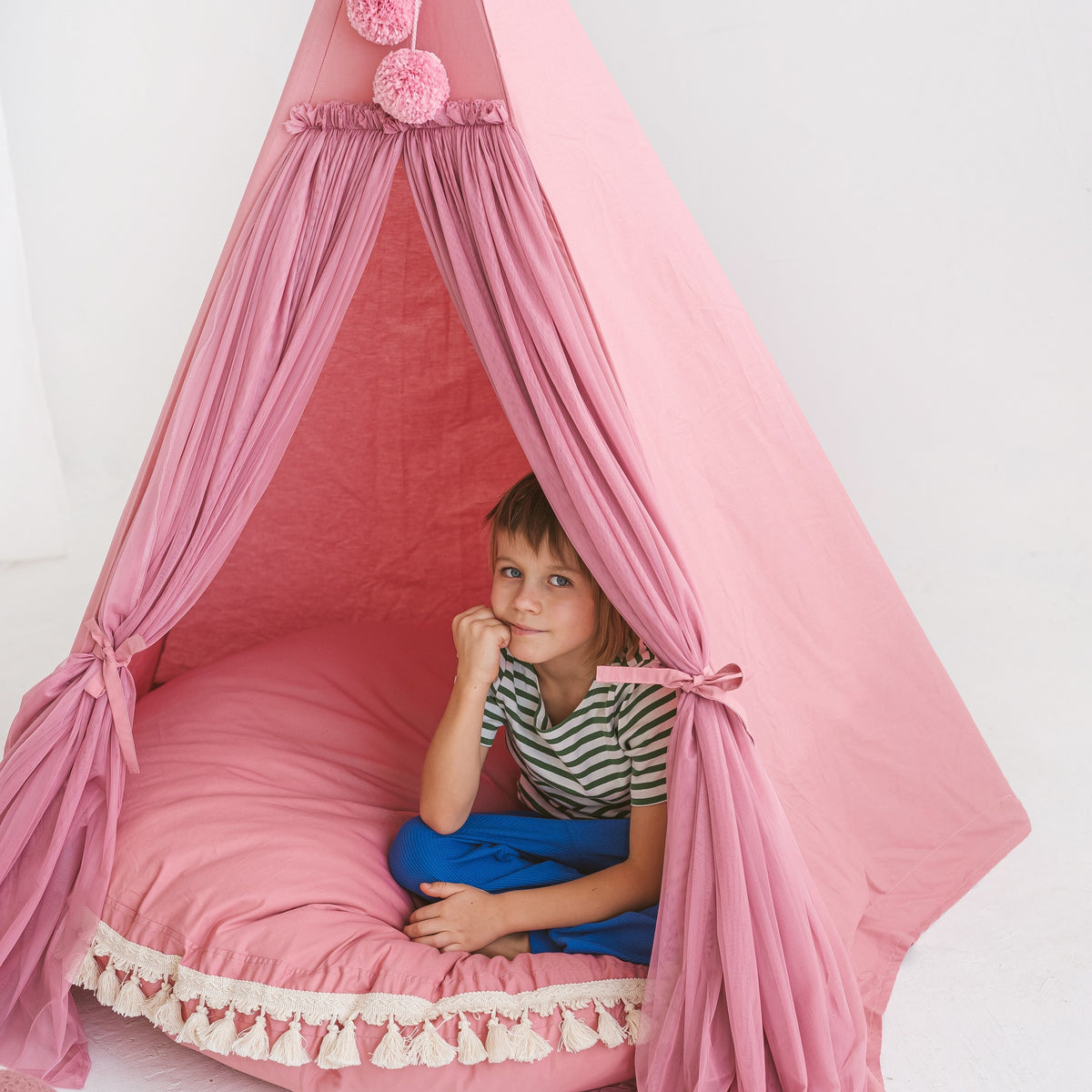 Tipi tent fairy roze met tule – afbeelding 3