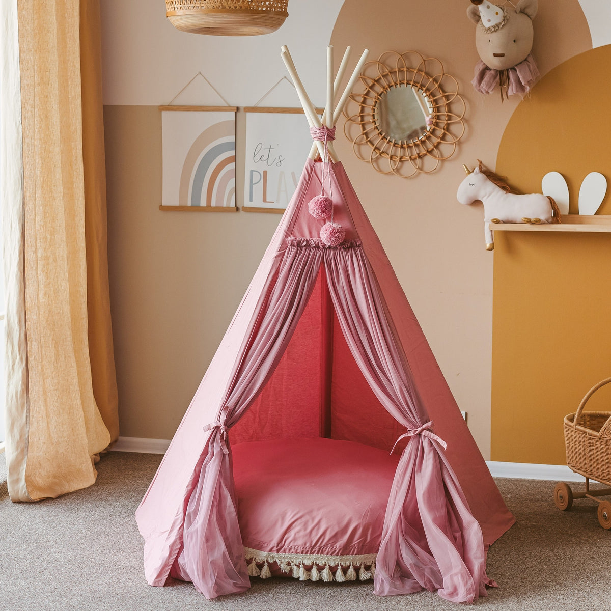 Tipi tent fairy roze met tule – afbeelding 5