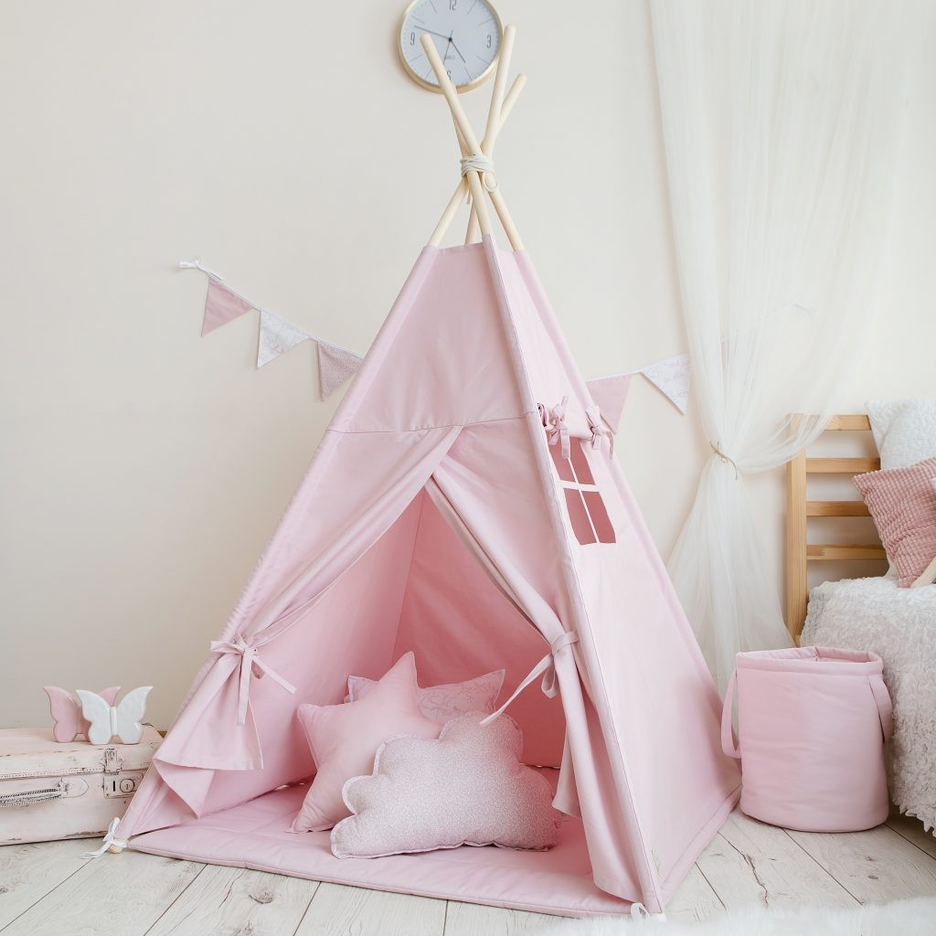 Roze tipi tent kind – afbeelding 2