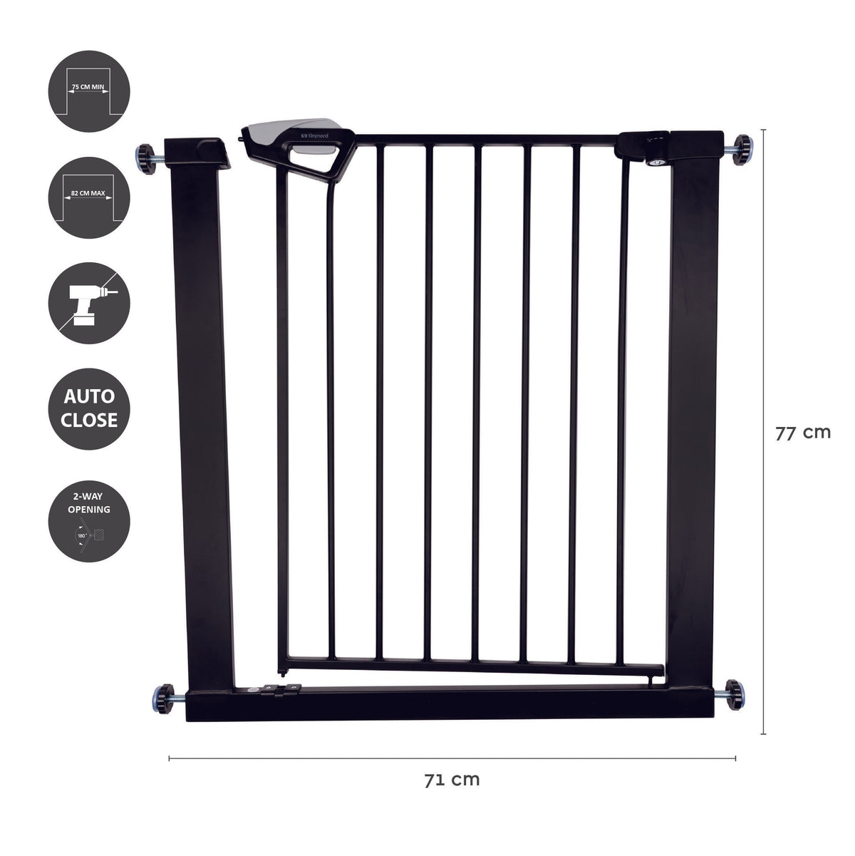 Veiligheidshekje Gia zwart 75 tot 82 cm – afbeelding 8