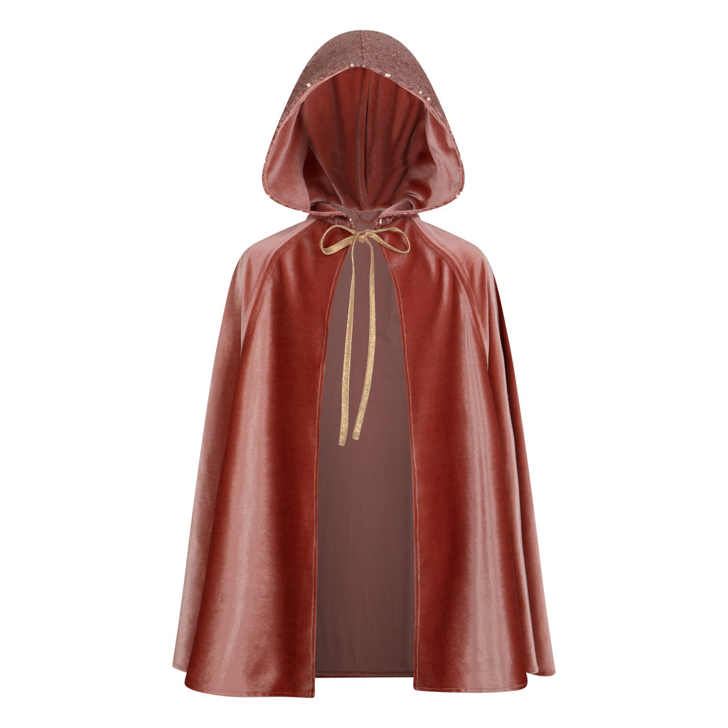 Verkleedcape met capuchon oudroze