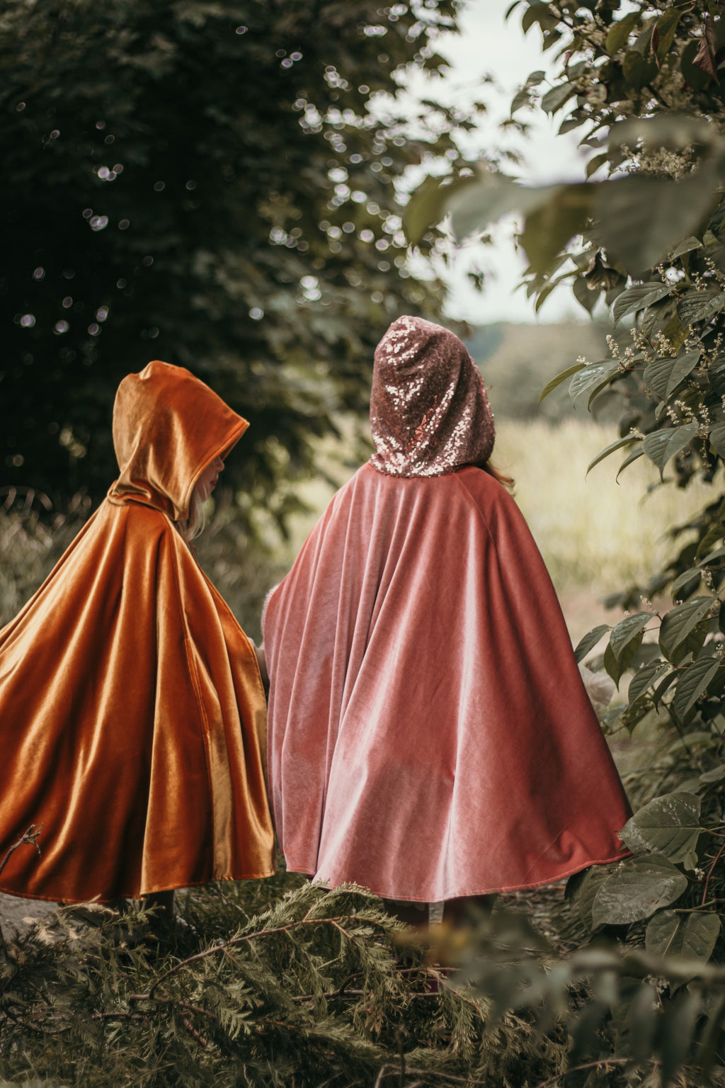Verkleedcape met capuchon oudroze – afbeelding 6