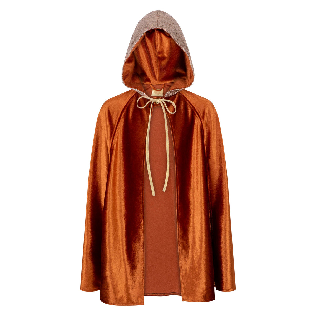Verkleedcape met capuchon roestbruin