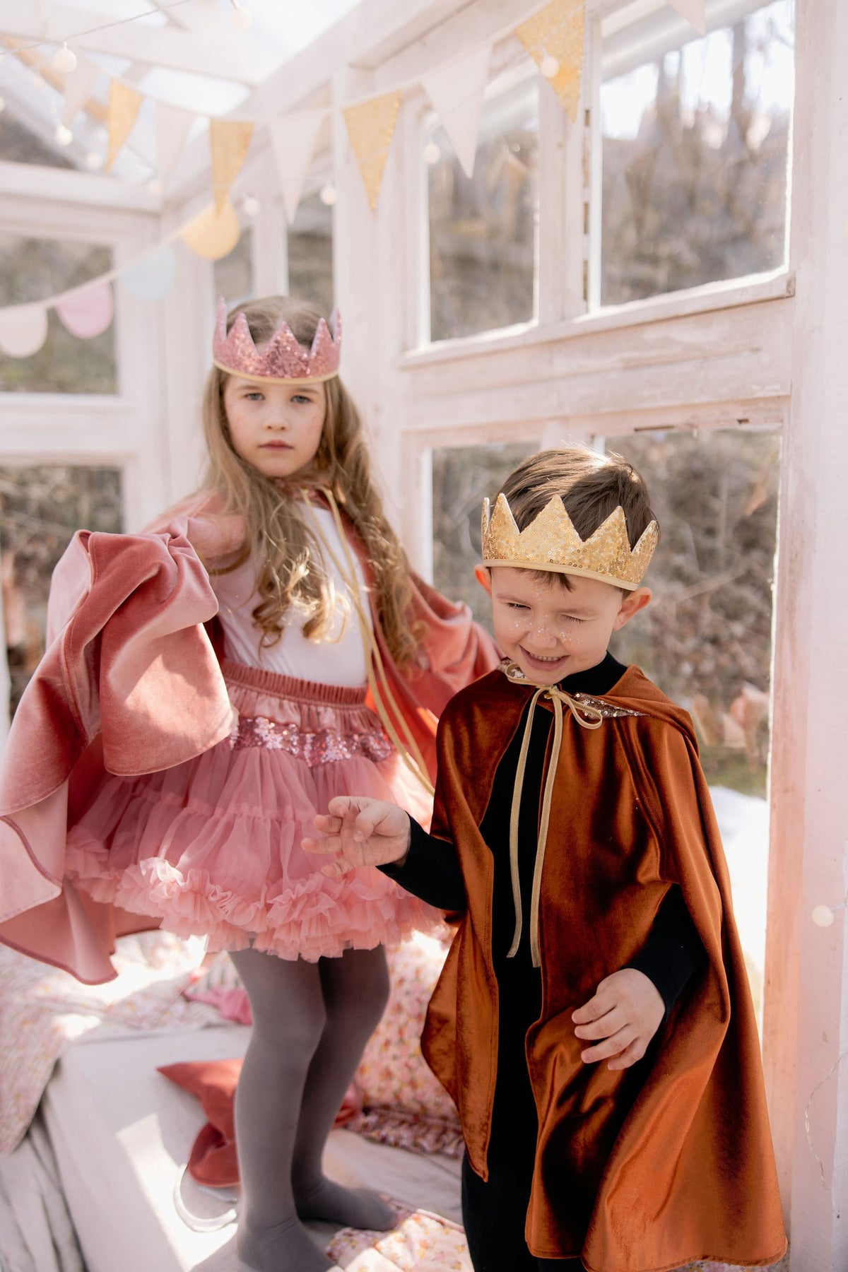 Verkleedcape met capuchon roestbruin – afbeelding 11