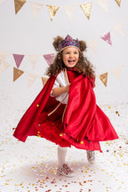 Verkleedcape met capuchon rood – afbeelding 2