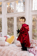 Verkleedcape met capuchon rood – afbeelding 5