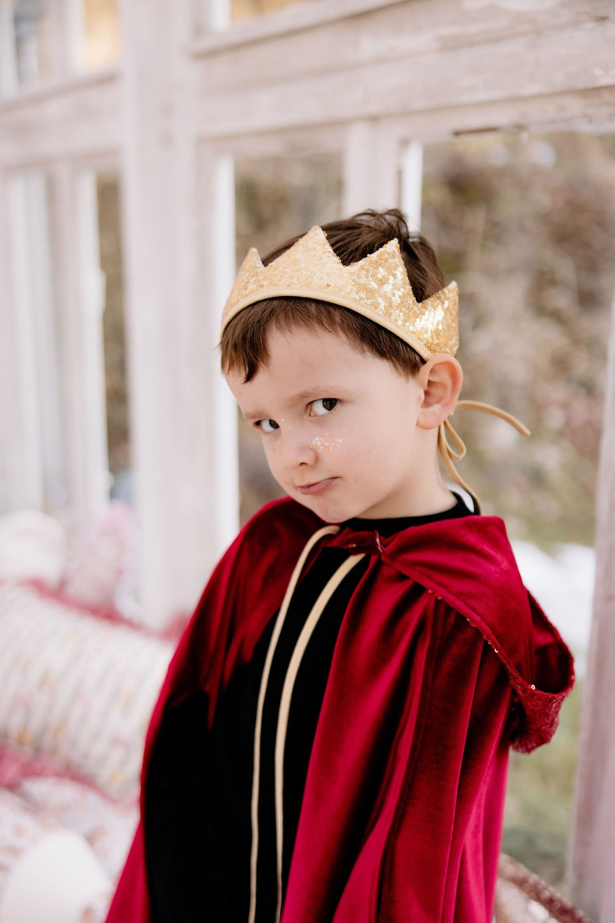 Verkleedcape met capuchon rood – afbeelding 6