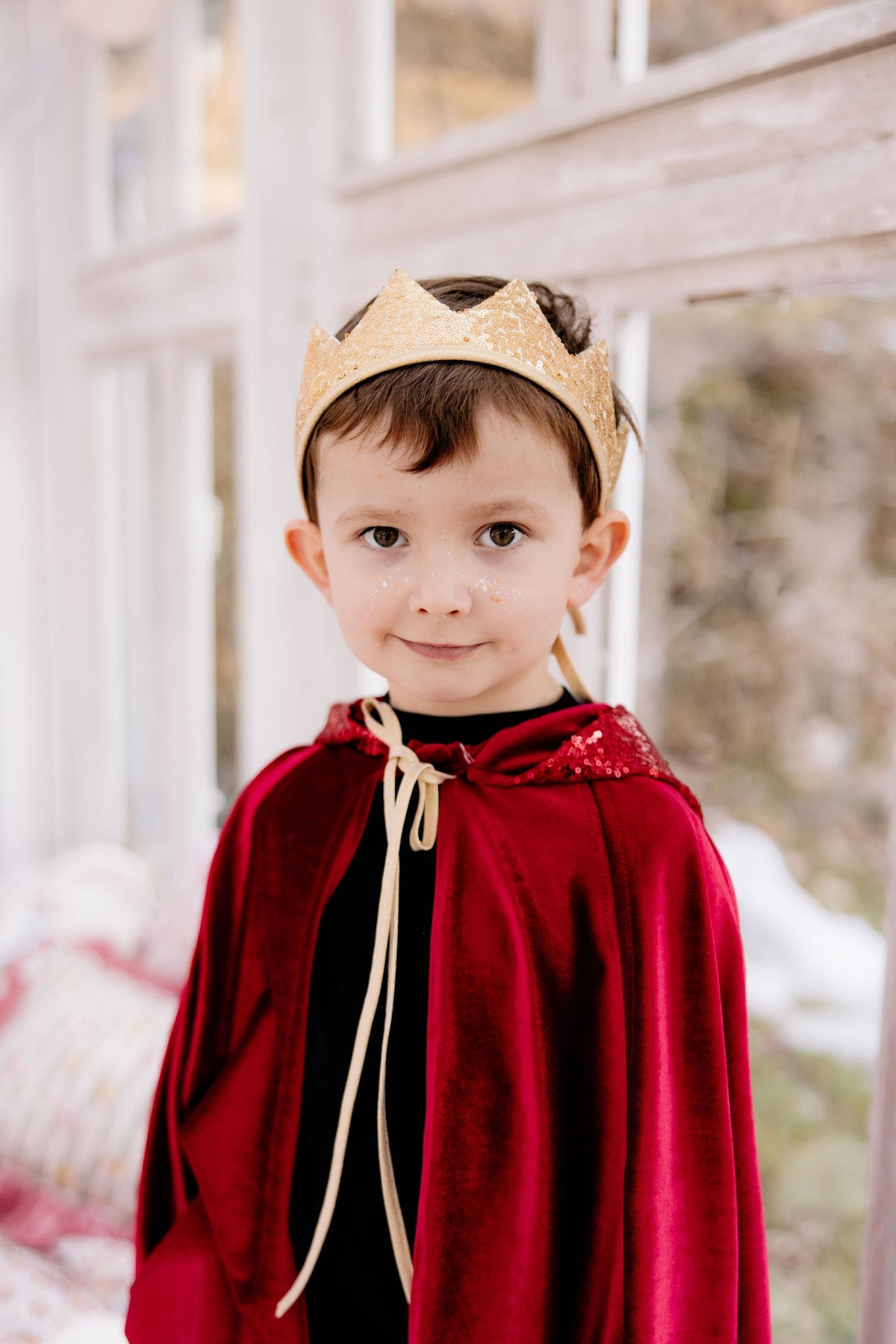 Verkleedcape met capuchon rood – afbeelding 7