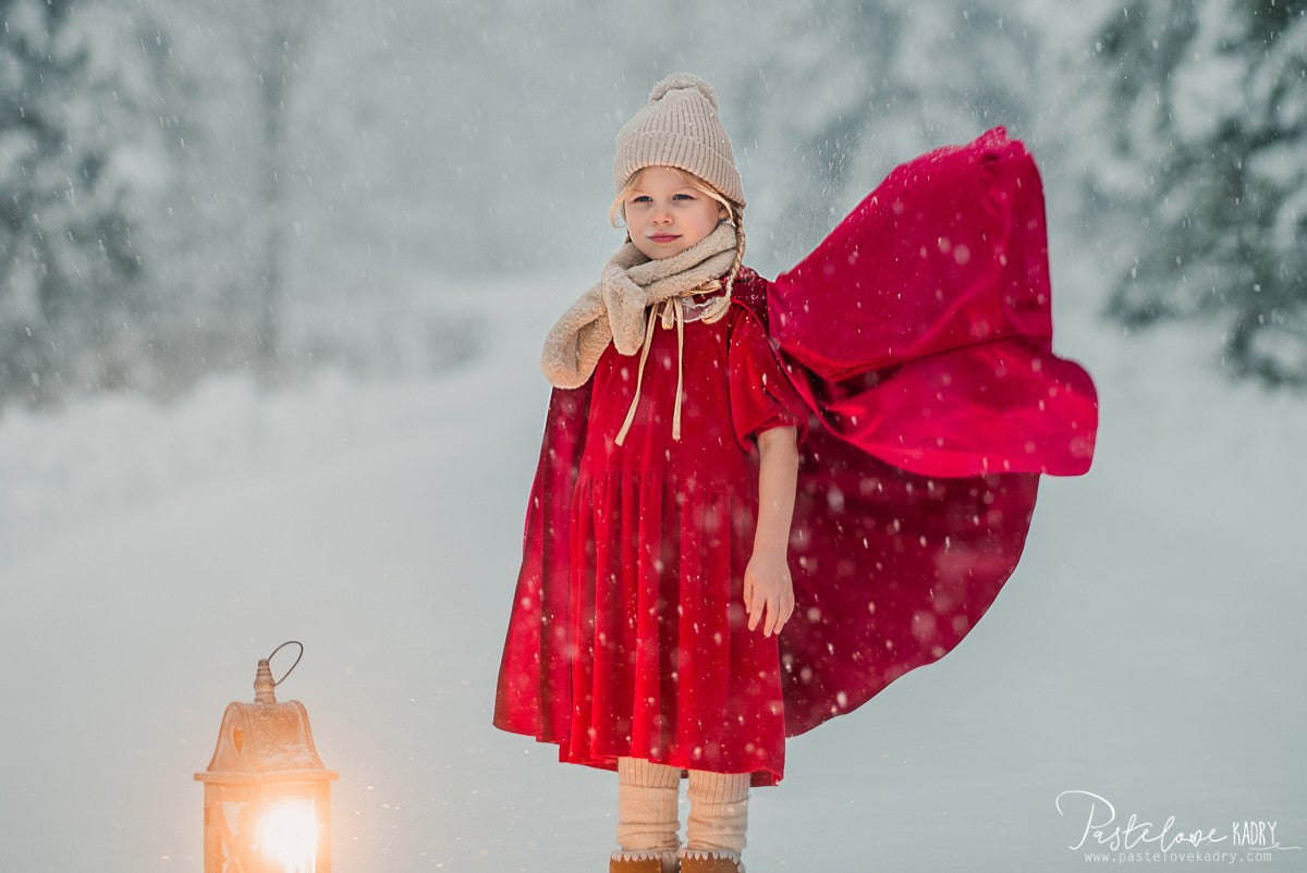 Verkleedcape met capuchon rood – afbeelding 9