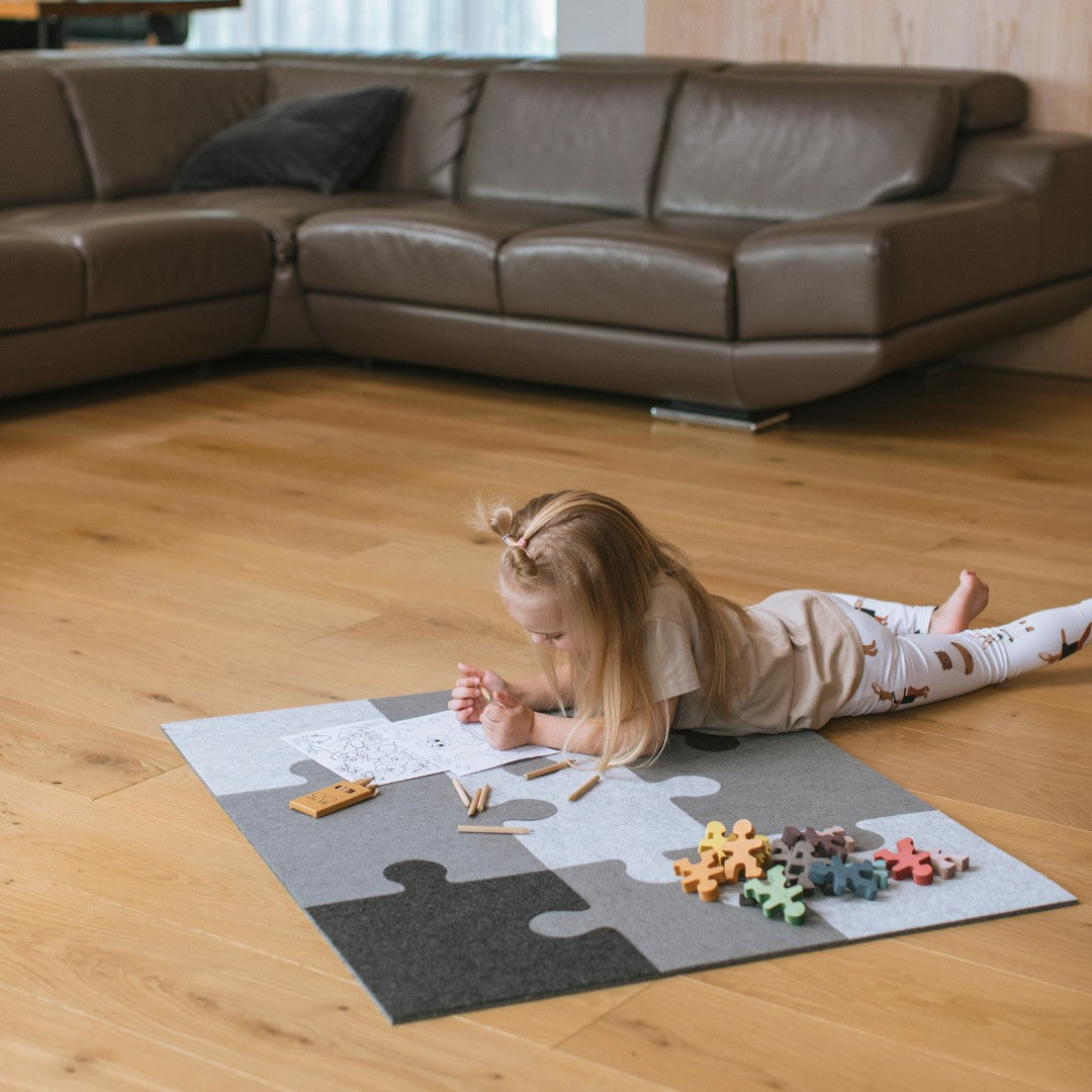 Vilten puzzelmat 9-delig grijs – afbeelding 2