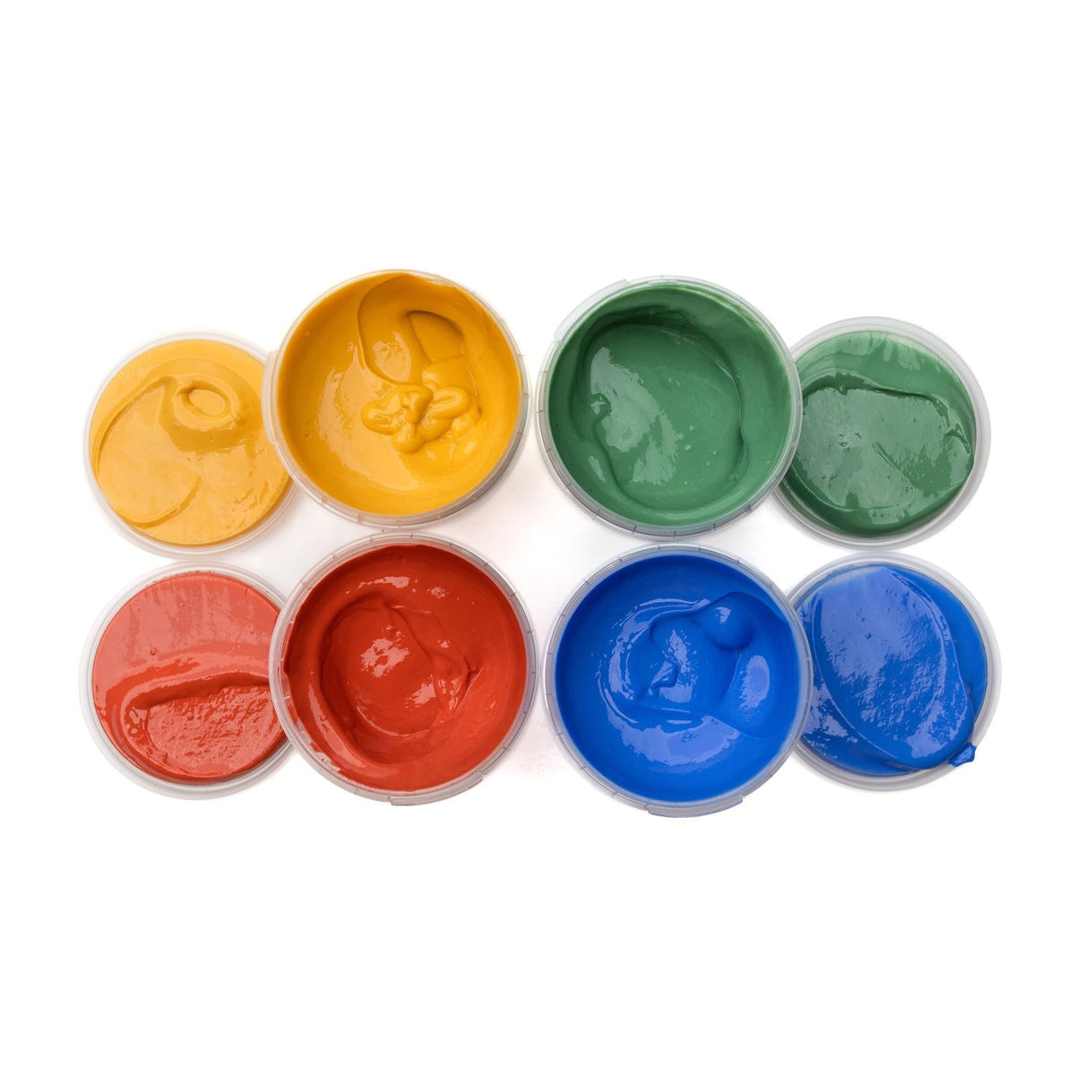 Vingerverf biologisch 4 x 120 g – blauw, geel, rood en groen – afbeelding 4