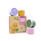 Vingerverf biologisch 4 x 120 g – geel, groen, roze en paars