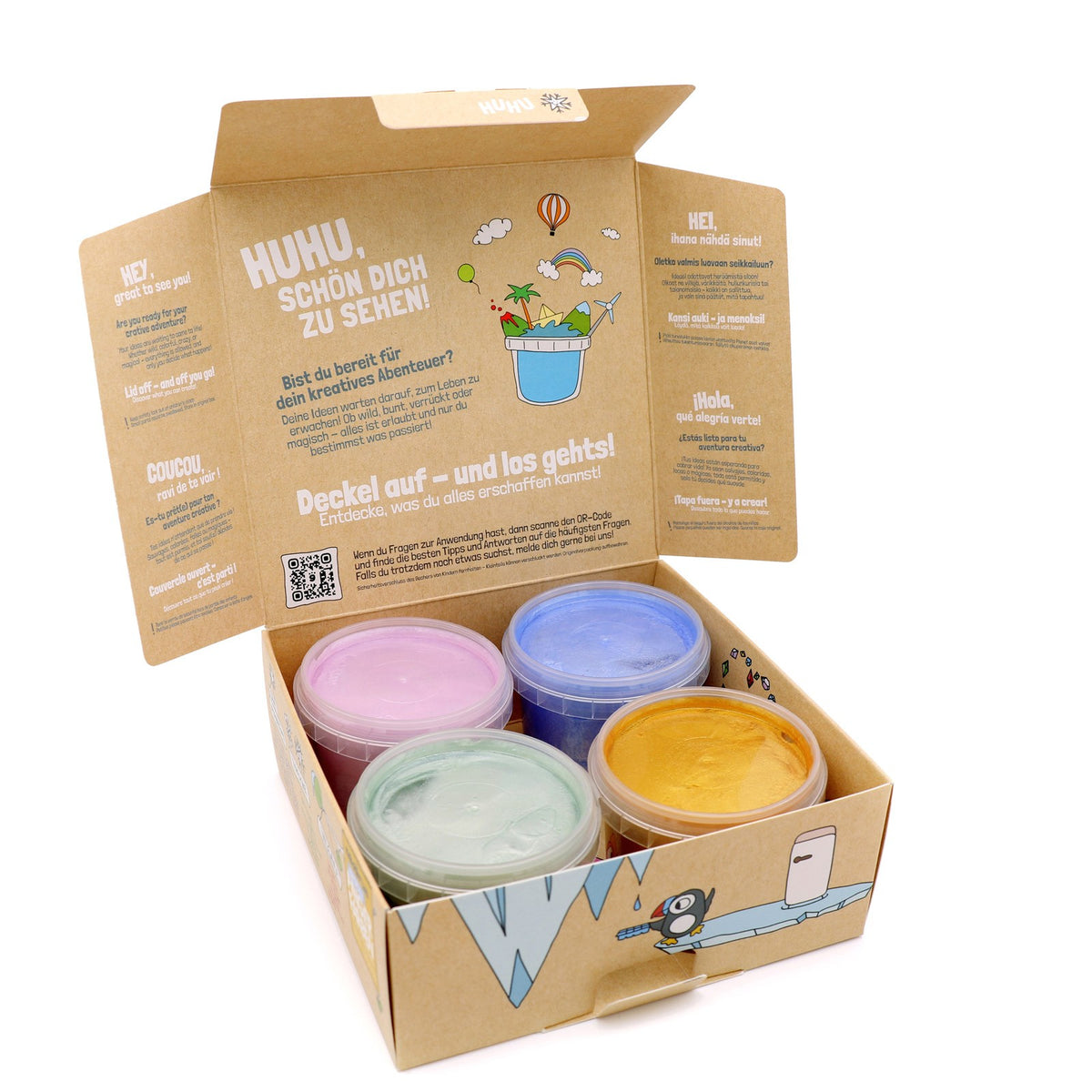 Vingerverf met glitter biologisch 4 x 90 g – afbeelding 4