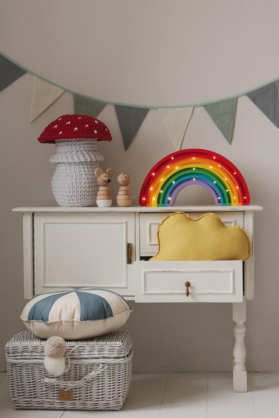 Vlaggenslinger kinderkamer beige grijs petrol – afbeelding 3