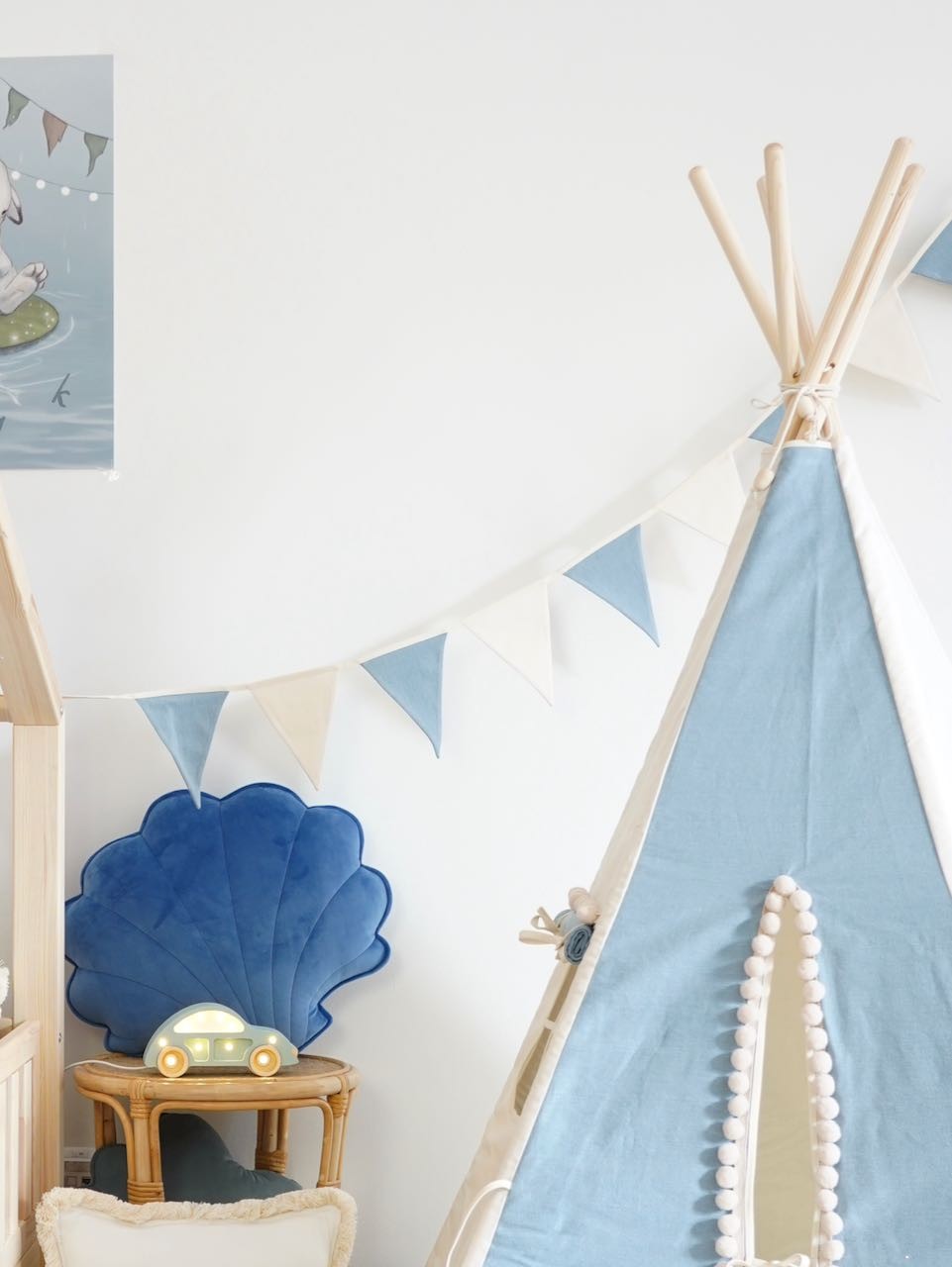 Vlaggenslinger kinderkamer jeansblauw – afbeelding 11