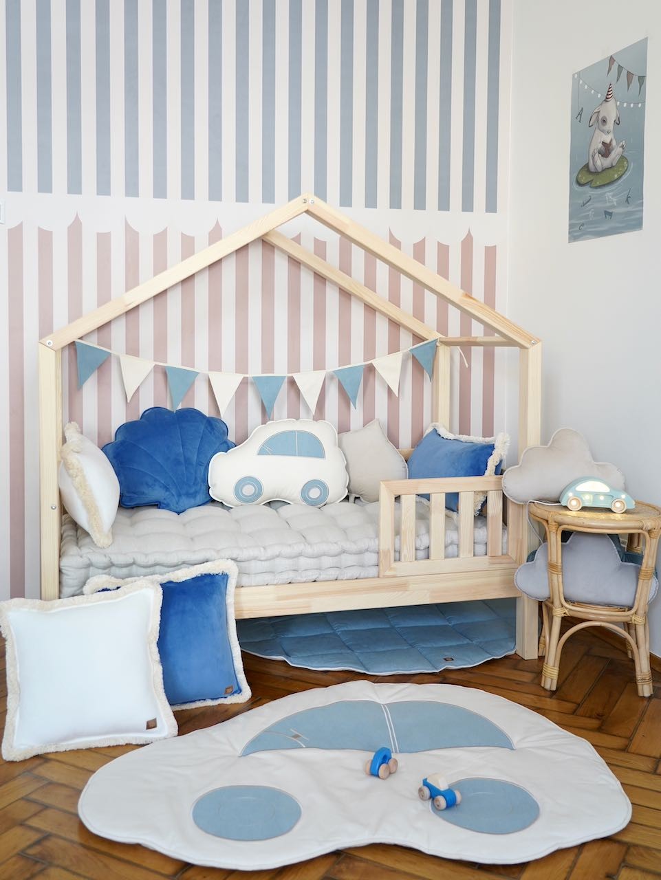 Vlaggenslinger kinderkamer jeansblauw – afbeelding 3