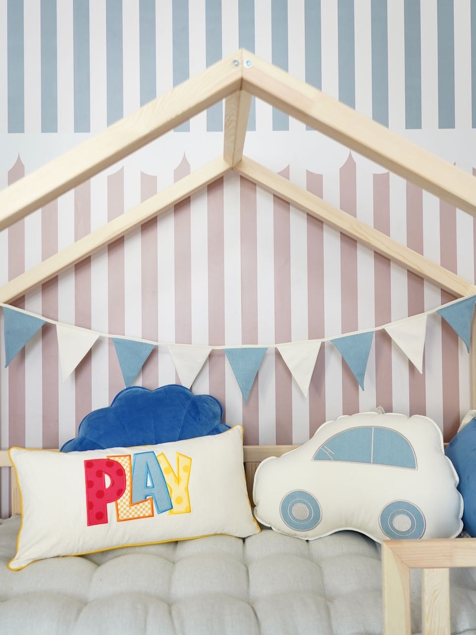 Vlaggenslinger kinderkamer jeansblauw – afbeelding 4