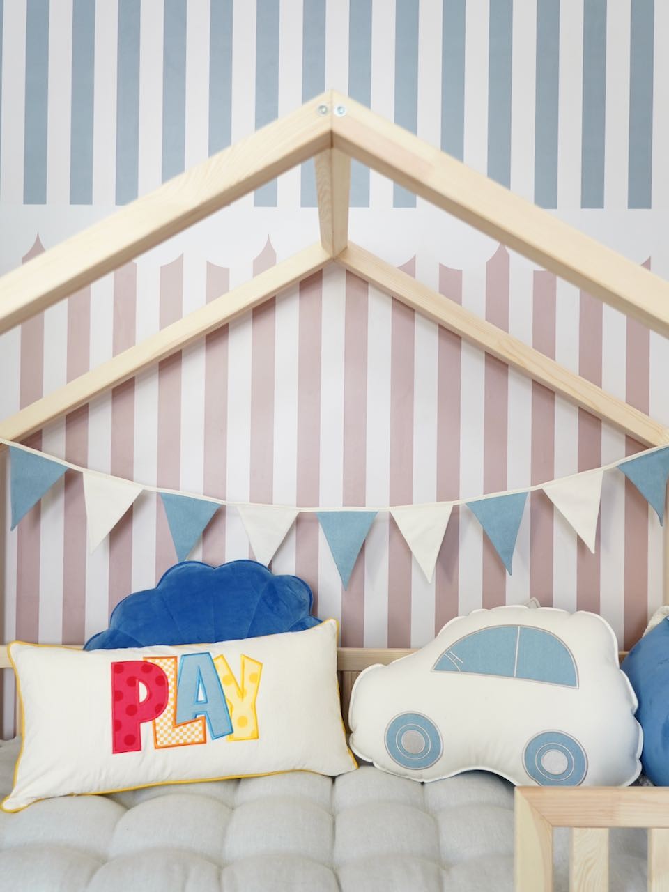 Vlaggenslinger kinderkamer jeansblauw – afbeelding 7