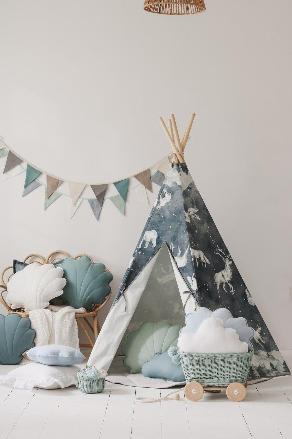 Vlaggenslinger kinderkamer mintgroen – afbeelding 2