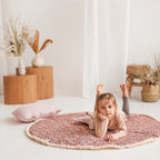 Speelkleed Rond met Franjes Roze – afbeelding 2