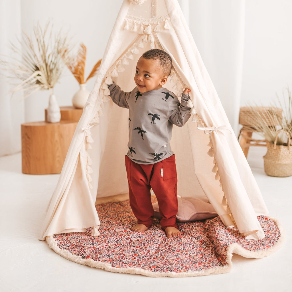 Speelkleed Rond met Franjes Roze – afbeelding 4