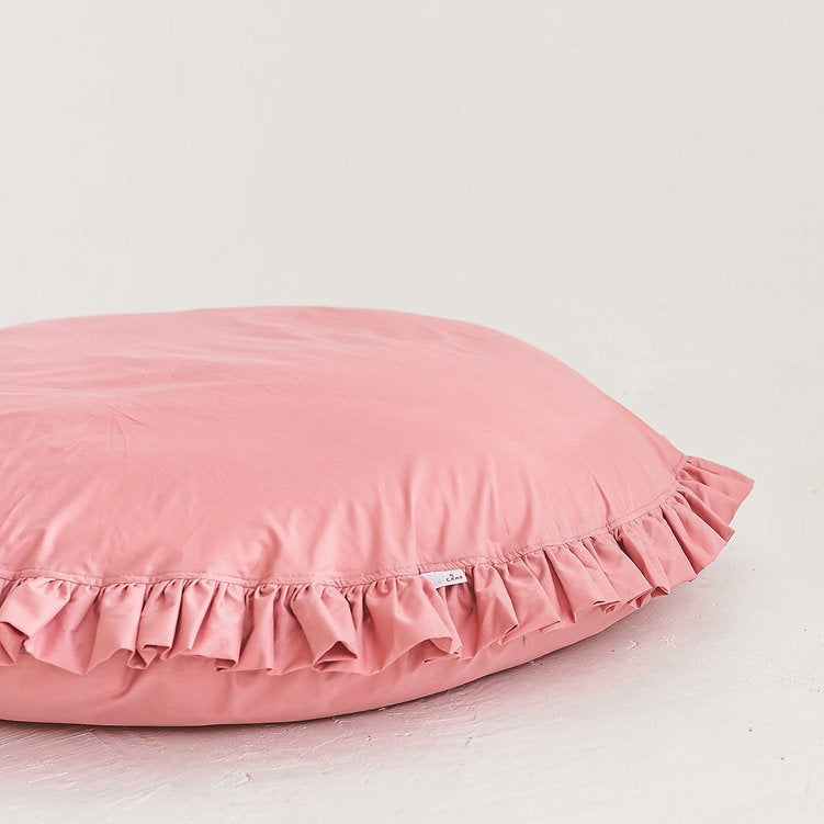 Vloerkussen roze met ruches – afbeelding 2
