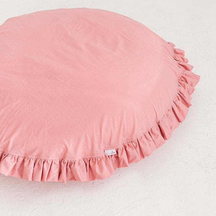 Vloerkussen roze met ruches – afbeelding 3