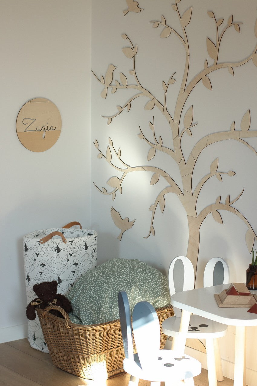Wanddecoratie kinderkamer – houten boom met vogels – afbeelding 3