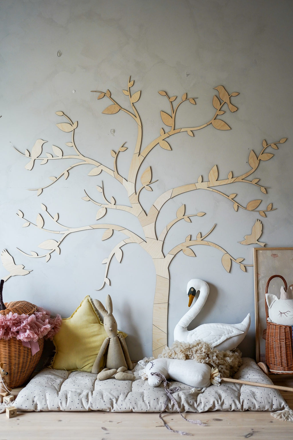 Wanddecoratie kinderkamer – houten boom met vogels – afbeelding 5
