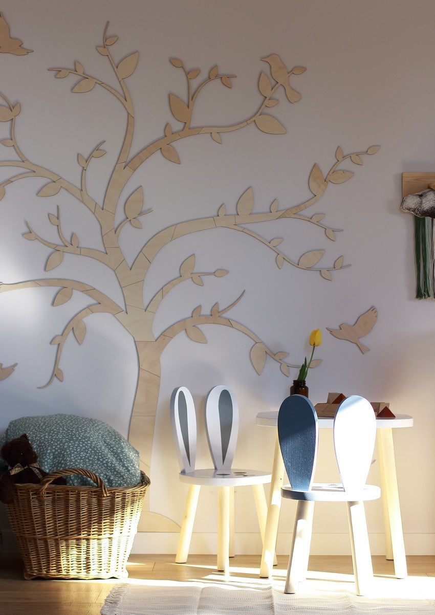 Wanddecoratie kinderkamer – houten boom met vogels – afbeelding 7